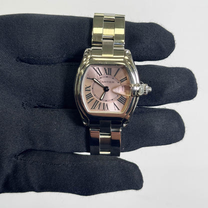 Cartier Roadster Stainless Steel 36x30mm Pink Dial Watch Ref# W62017V3 - Happy Jewelers Fine Jewelry Lifetime Warranty