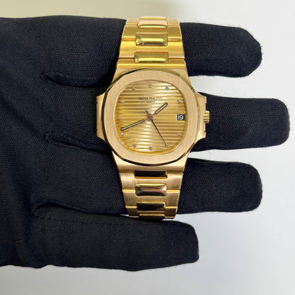 Patek Philippe Nautilus 38mm Champagne Dial Watch Ref# 3800/1J - Happy Jewelers Fine Jewelry Lifetime Warranty
