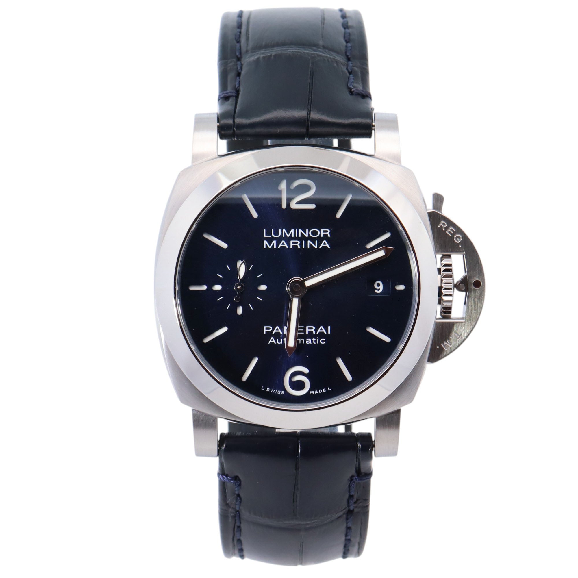 Panerai Luminor 40mm Blue Dial Watch Ref# PAM01370 - Happy Jewelers Fine Jewelry Lifetime Warranty