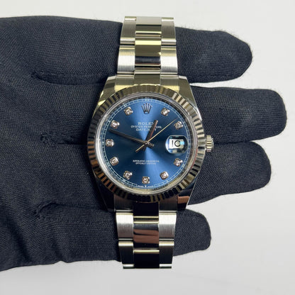Rolex Datejust 41mm Blue Dial Watch Ref# 126334 - Happy Jewelers Fine Jewelry Lifetime Warranty