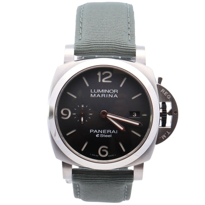 Panerai Luminor 44mm Grey/Black Dial Watch Ref# PAM01358 - Happy Jewelers Fine Jewelry Lifetime Warranty