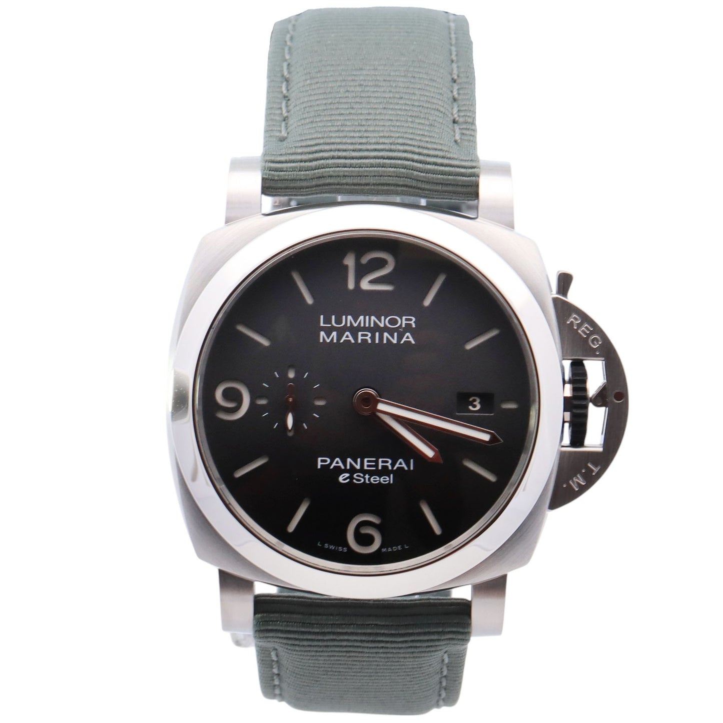 Panerai Luminor 44mm Grey/Black Dial Watch Ref# PAM01358