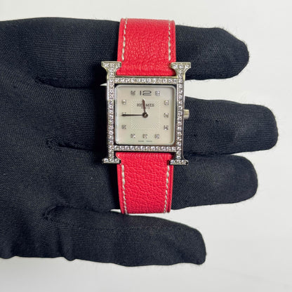 Hermes Heure H 21mm Factory Diamond MOP Dial Watch Ref# HH1.530 - Happy Jewelers Fine Jewelry Lifetime Warranty