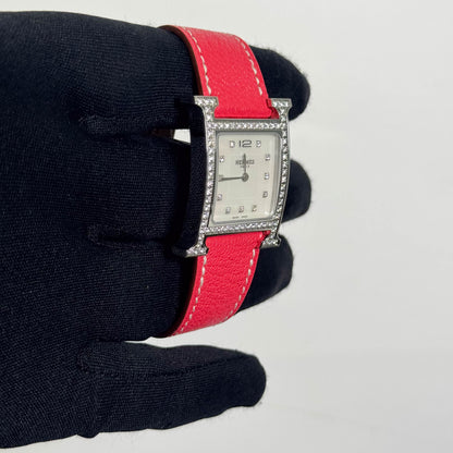 Hermes Heure H 21mm Factory Diamond MOP Dial Watch Ref# HH1.530 - Happy Jewelers Fine Jewelry Lifetime Warranty