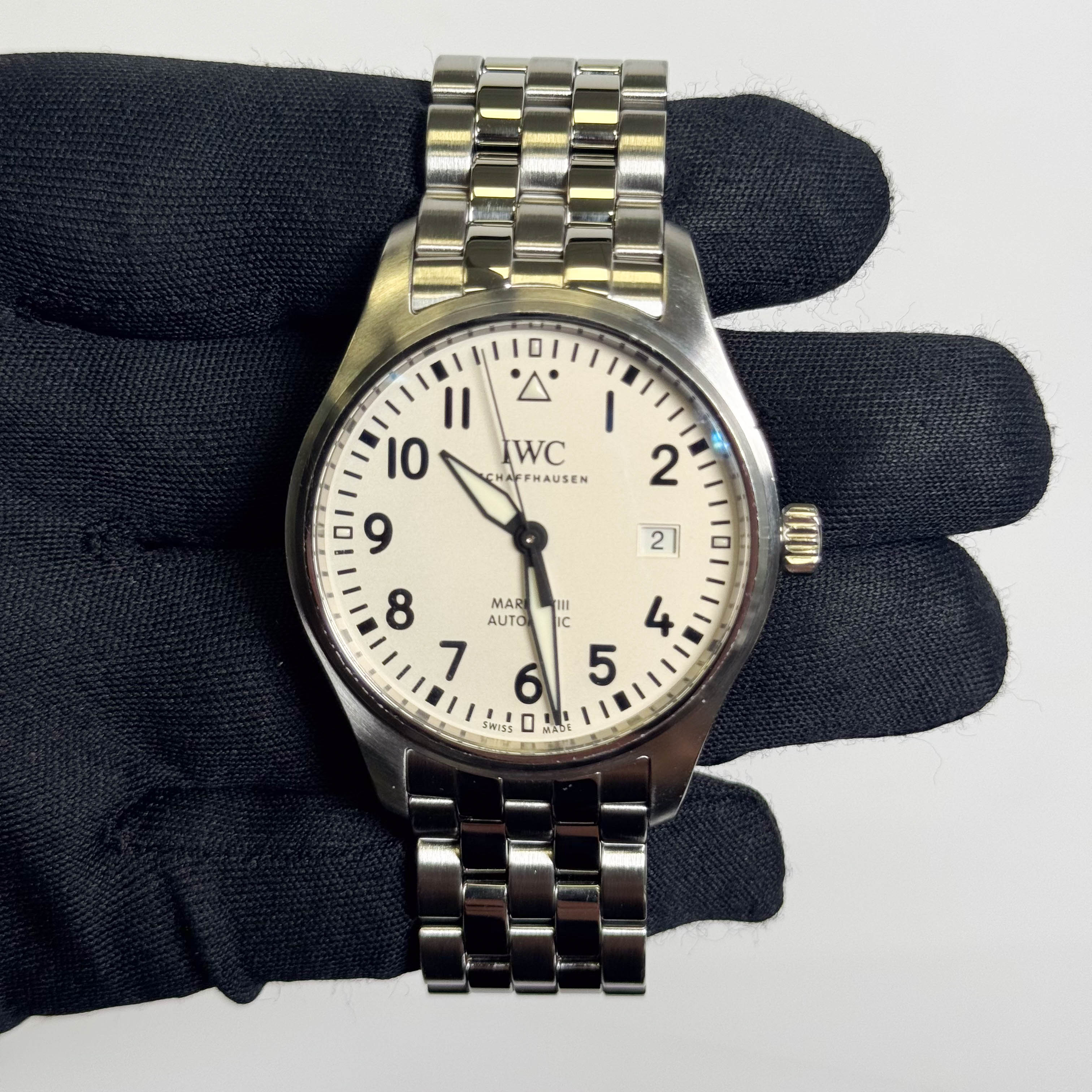 IWC Pilots Mark XVIII Stainless Steel 40mm White Dial Watch Ref# IW327012 - Happy Jewelers Fine Jewelry Lifetime Warranty