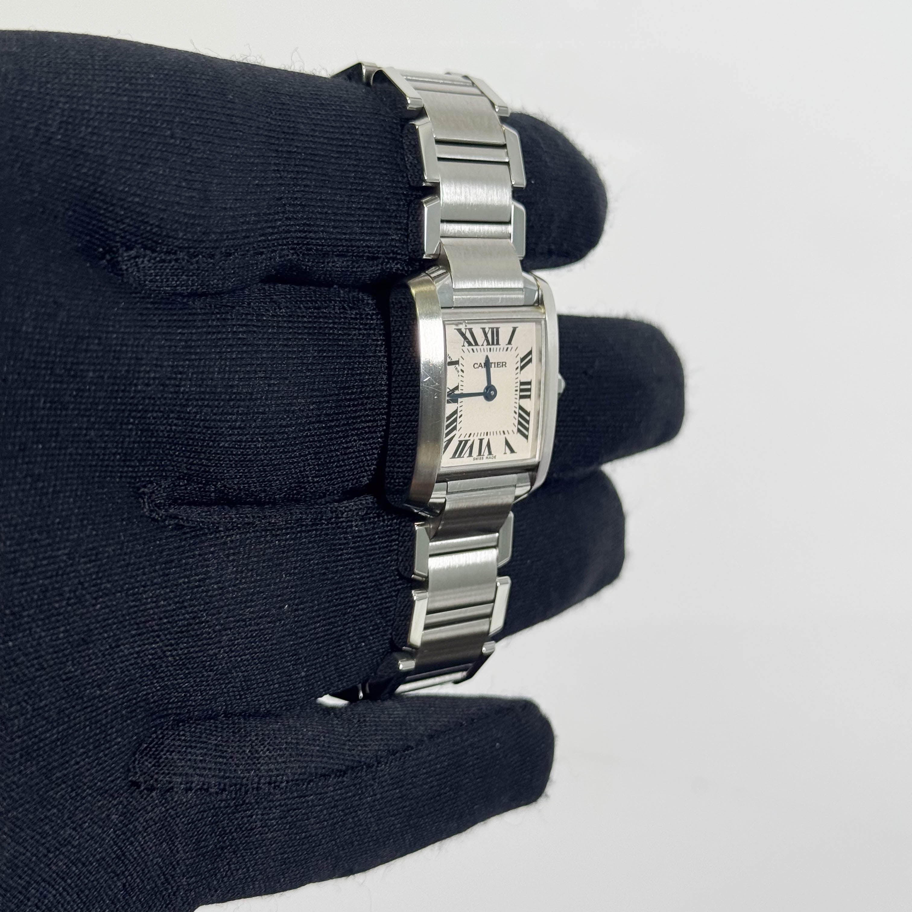 Cartier Tank Stainless Steel 20mm Ivory Dial Watch Ref# W51008Q3 - Happy Jewelers Fine Jewelry Lifetime Warranty