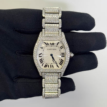 Cartier Tortue 34mm Silver Dial Watch Ref# WA5043MC - Happy Jewelers Fine Jewelry Lifetime Warranty