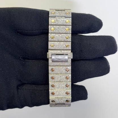 Cartier Santos 43.3mm Pave Dial Watch Ref# W2SA0008 - Happy Jewelers Fine Jewelry Lifetime Warranty
