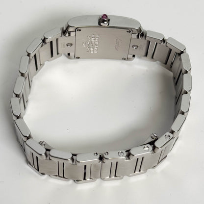 Cartier Tank Francaise Stainless Steel 20mm MOP Dial Watch Ref# W51028Q3 - Happy Jewelers Fine Jewelry Lifetime Warranty