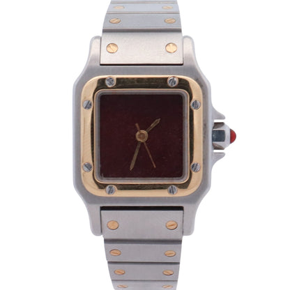 Cartier Santos 29mm Burgundy Dial Watch Ref# 2961 - Happy Jewelers Fine Jewelry Lifetime Warranty