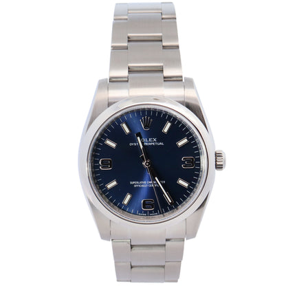 Rolex Oyster Perpetual 34mm Blue Dial Watch Ref# 114200 - Happy Jewelers Fine Jewelry Lifetime Warranty