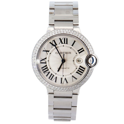 Cartier Ballon Bleu 42mm Silver Dial Watch Ref# 3765 - Happy Jewelers Fine Jewelry Lifetime Warranty