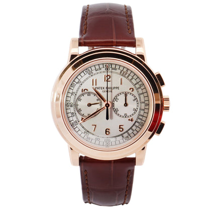 Patek Philippe Chronograph 42mm Silver Dial Watch Ref# 5070R-01 - Happy Jewelers Fine Jewelry Lifetime Warranty
