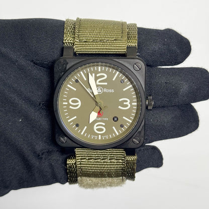 Bell & Ross Military 42mm Kahaki Dial Watch Ref# BR0392-MIL-CE - Happy Jewelers Fine Jewelry Lifetime Warranty