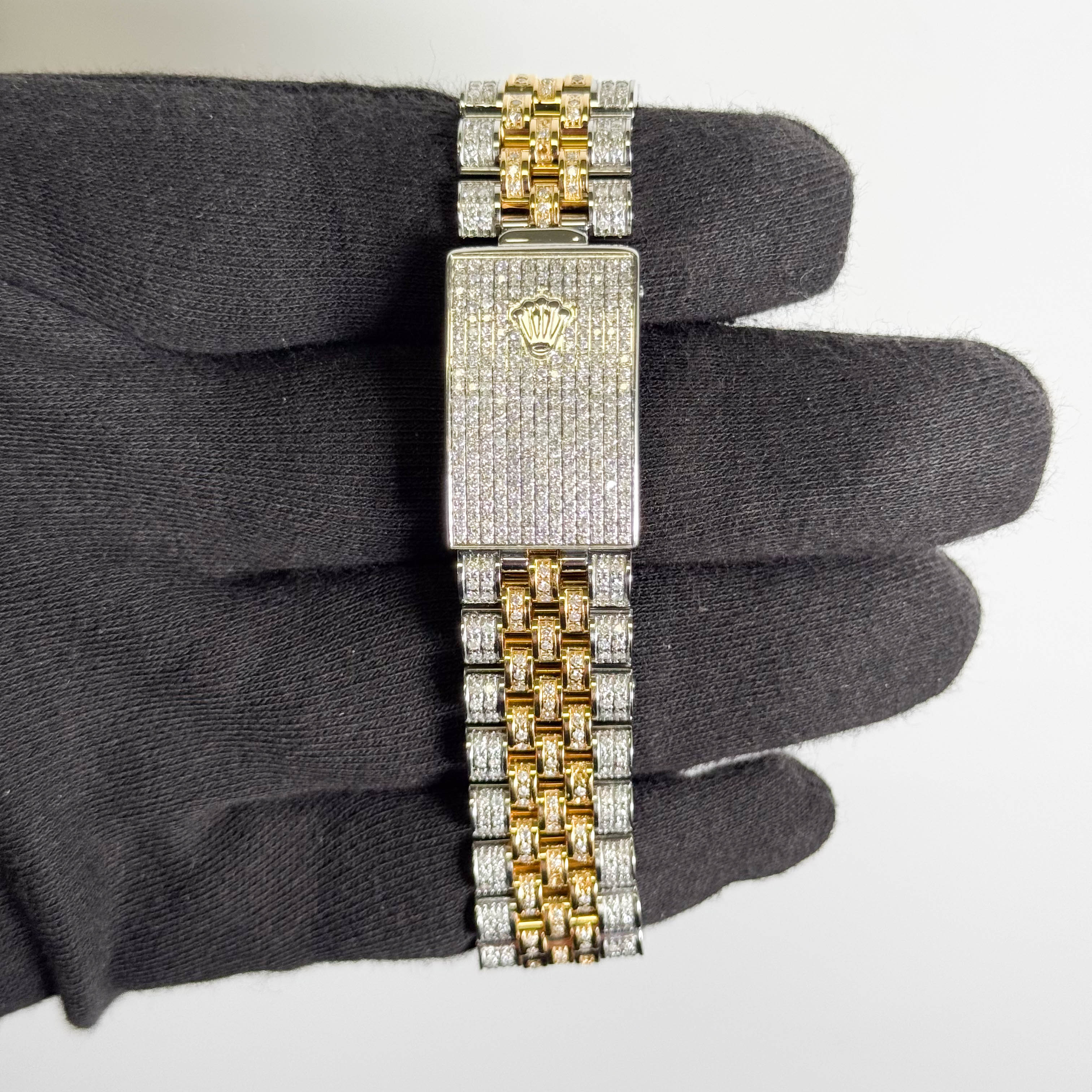 Rolex Datejust 36mm Iced Out Black Dial Watch Ref# 16233
