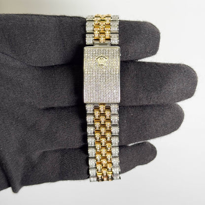 Rolex Datejust 36mm Iced Out Black Dial Watch Ref# 16233