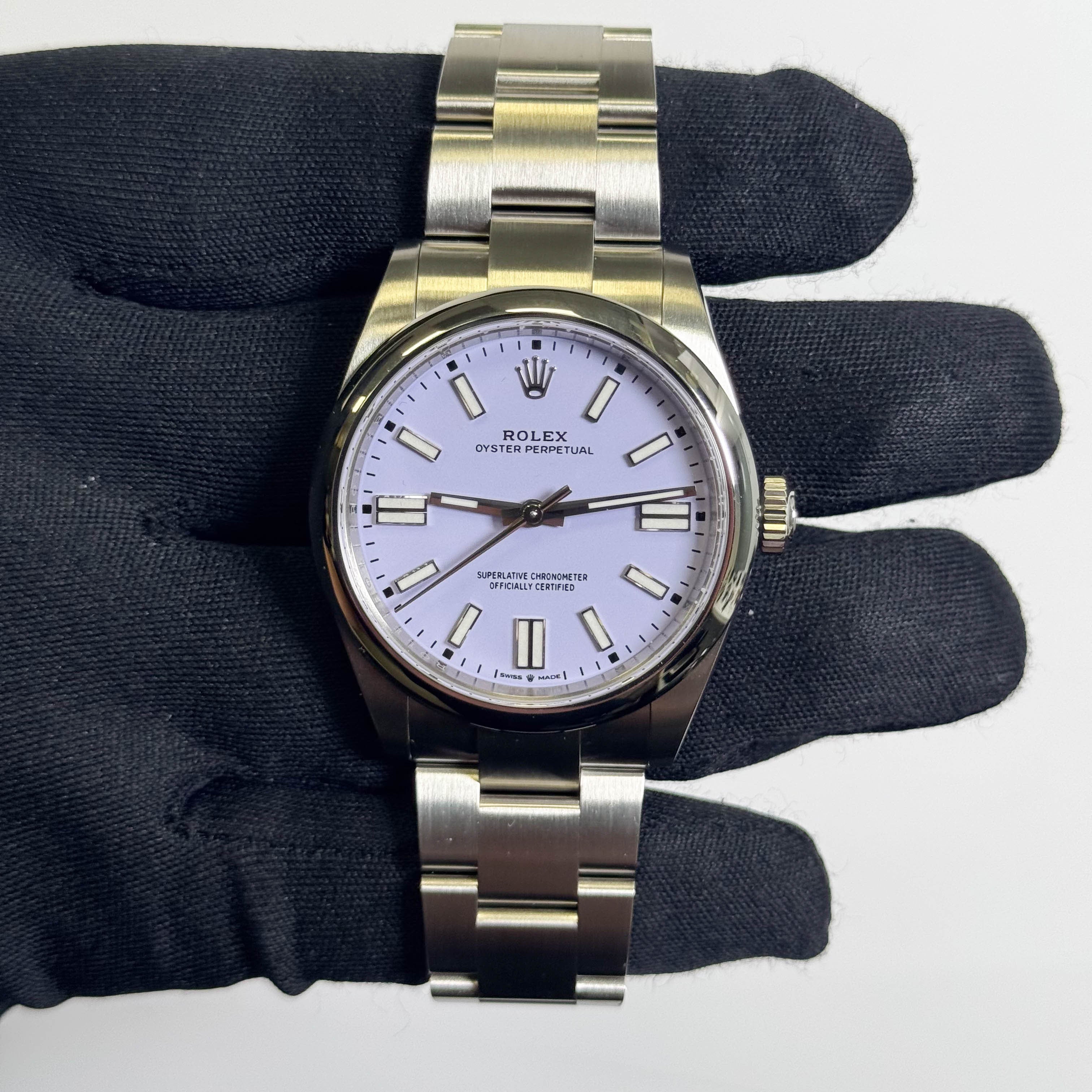 Rolex Oyster Perpetual 41mm Lilac Dial Watch Ref# 134300 - Happy Jewelers Fine Jewelry Lifetime Warranty