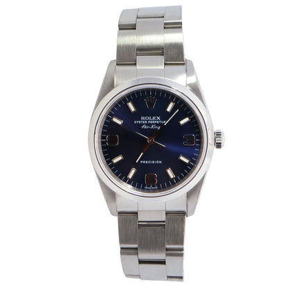 Rolex Air-King 34mm Blue Dial Watch Ref# 14000 - Happy Jewelers Fine Jewelry Lifetime Warranty