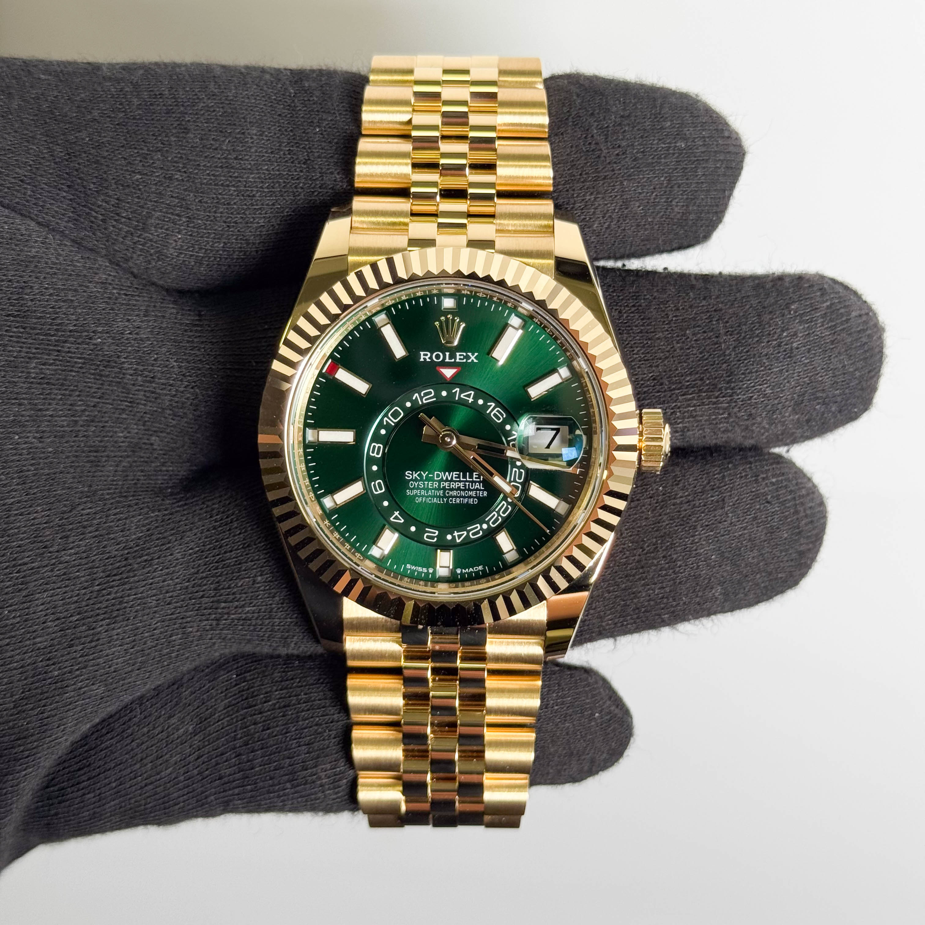 Rolex Sky-Dweller 42mm Green Dial Watch Ref# 336938