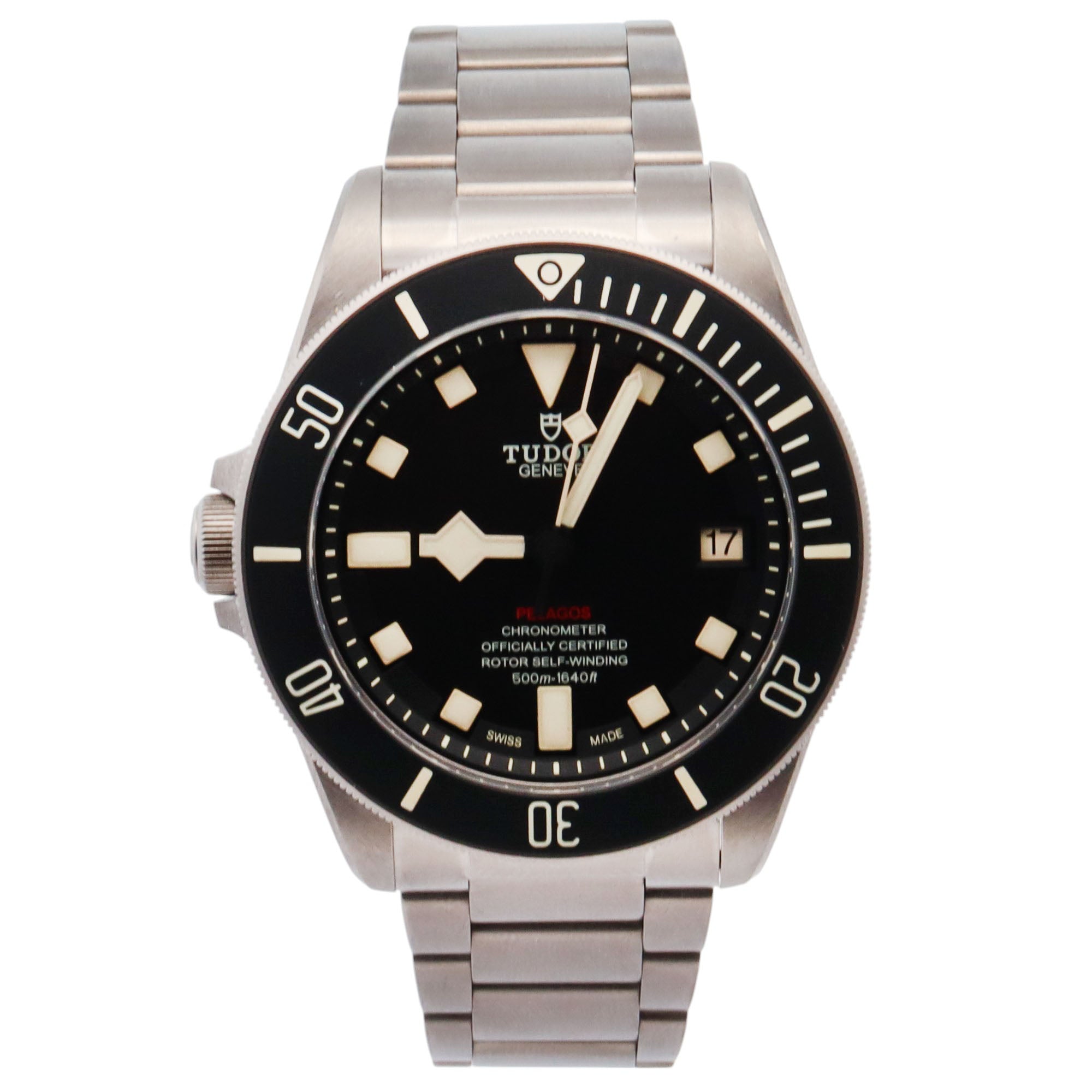 Tudor Pelagos LHD 42mm Black Dial Watch Ref# 25610TNL - Happy Jewelers Fine Jewelry Lifetime Warranty
