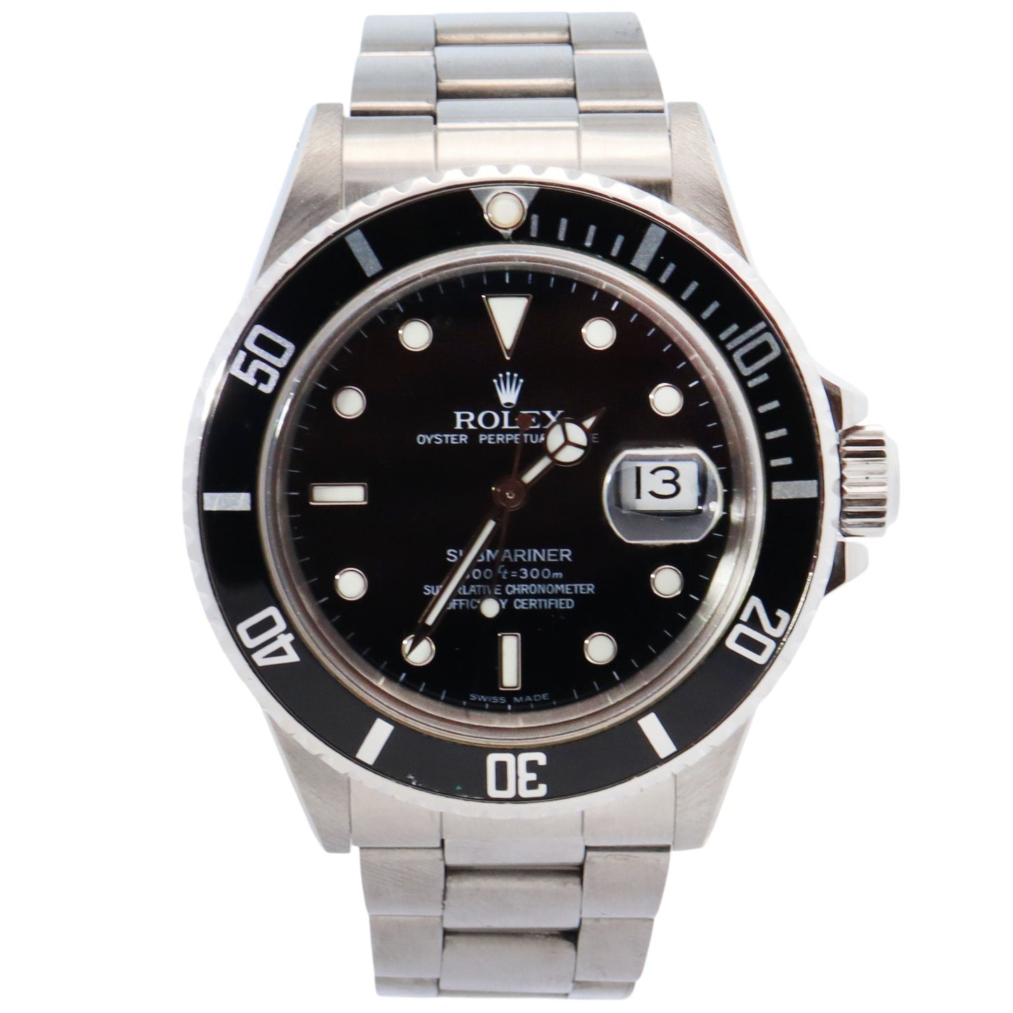 Rolex Submariner 40mm Black Dial Watch Ref# 16800