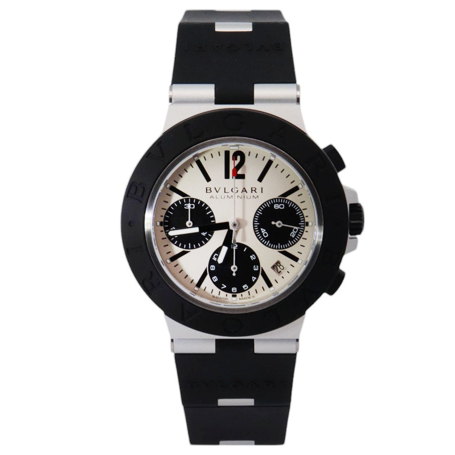 Bvlgari Aluminum 41mm Cream Dial Watch Ref# 103722 - Happy Jewelers Fine Jewelry Lifetime Warranty