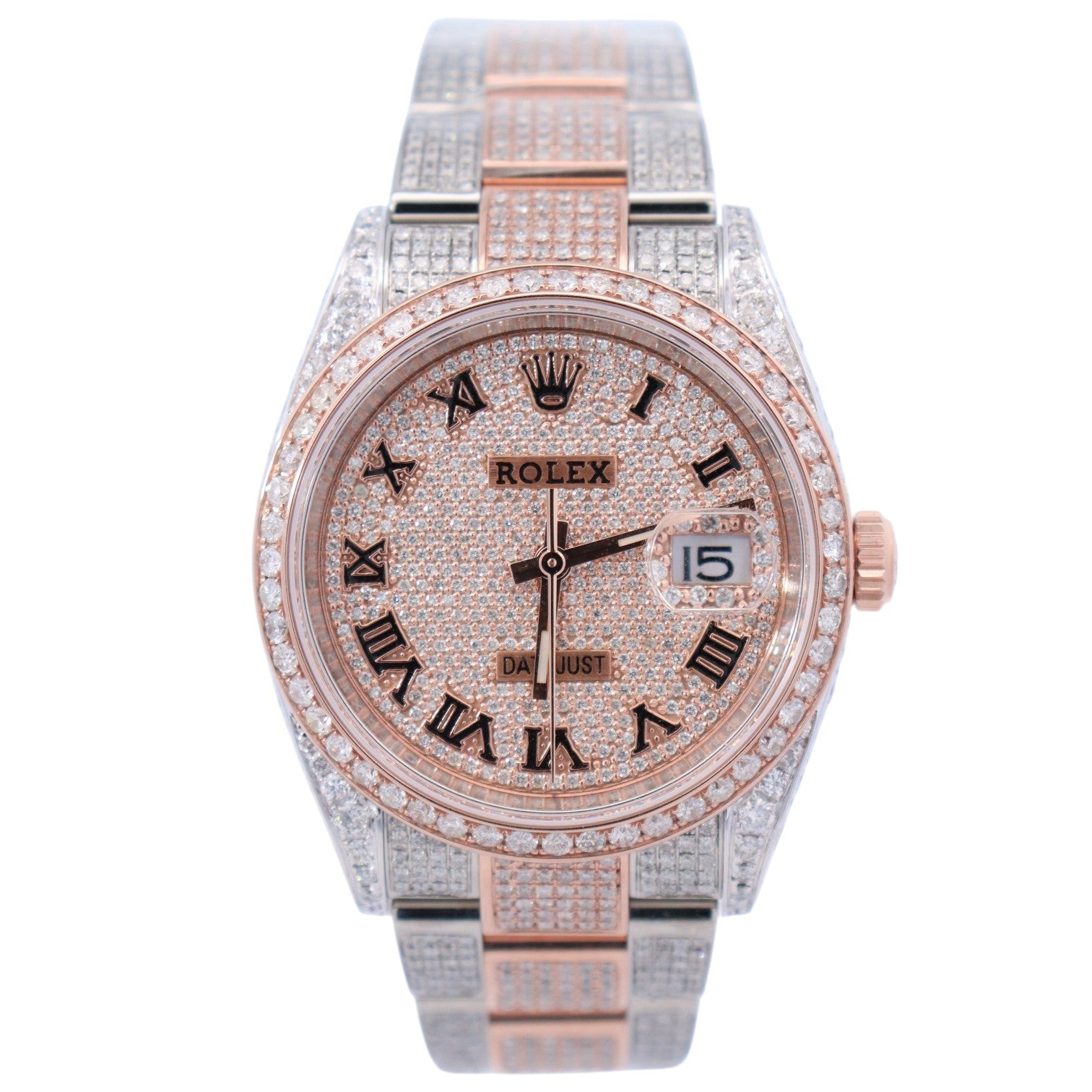 Rolex Datejust 36mm Custom Iced Out Dial Watch Ref# 126231 - Happy Jewelers Fine Jewelry Lifetime Warranty