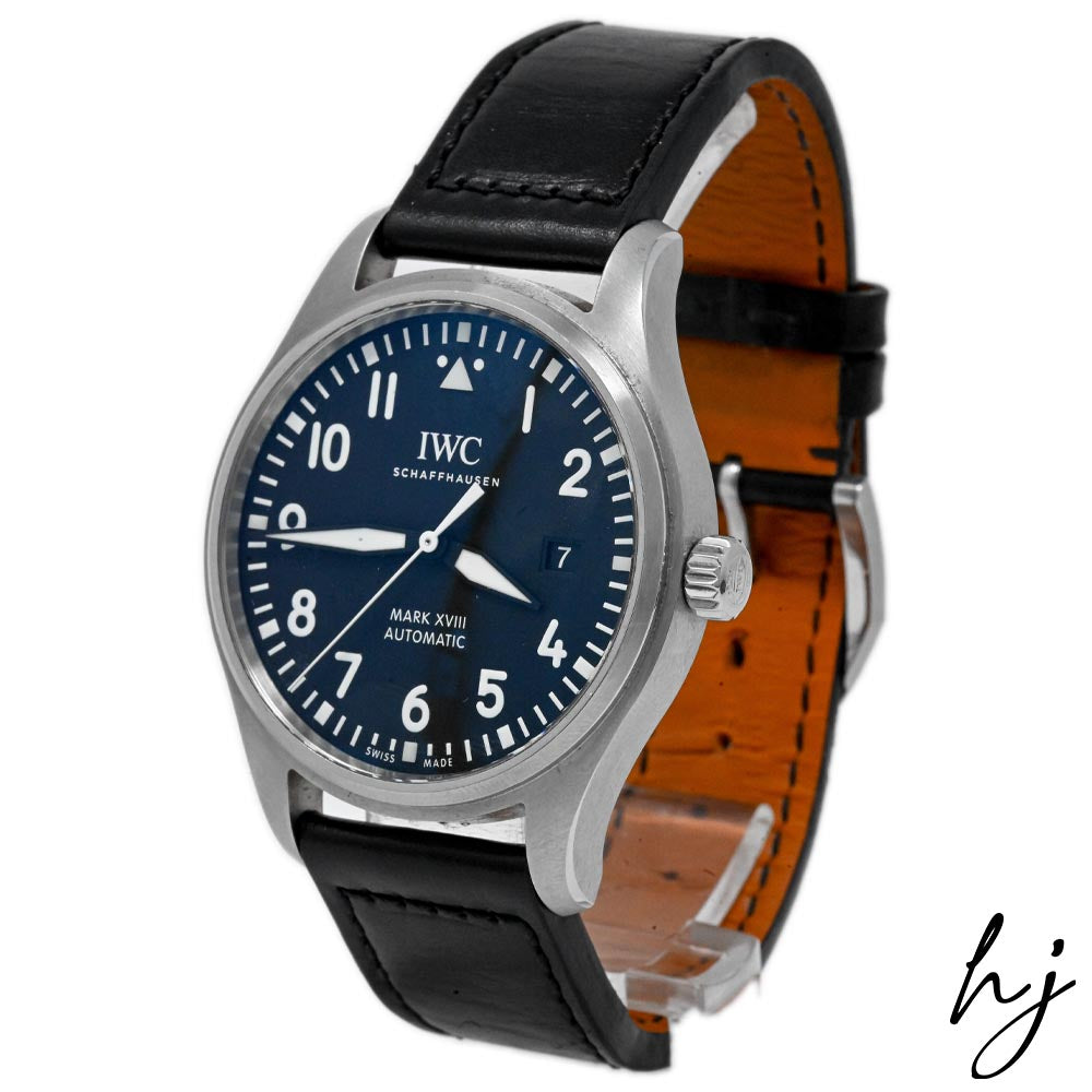 IWC Schaffhausen Men's Pilot Mark XVIII Stainless Steel 40mm Black Arabic Dial Watch Reference #: IW327009 - Happy Jewelers Fine Jewelry Lifetime Warranty