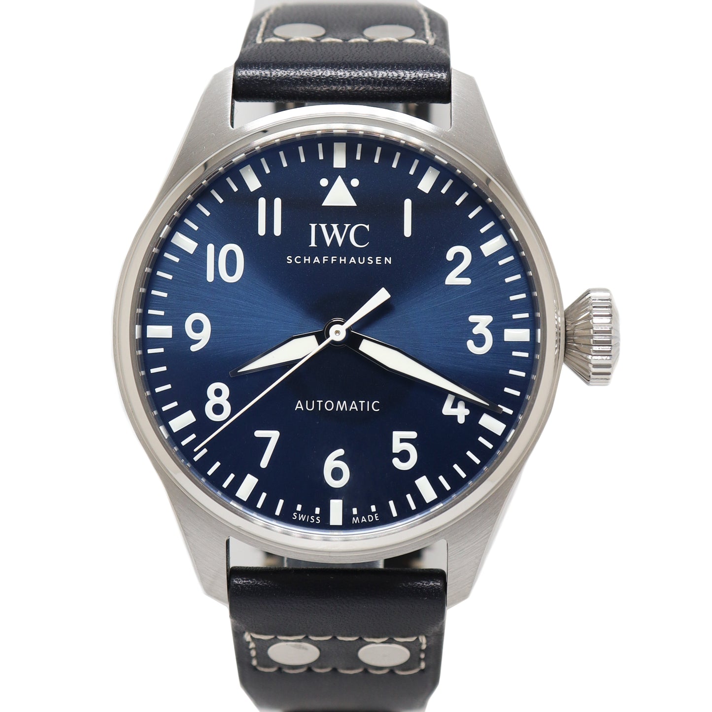 IWC Big Pilot Stainless Steel 43mm Blue Arabic Dial Watch Reference# IW329303 - Happy Jewelers Fine Jewelry Lifetime Warranty