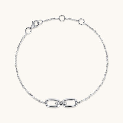 Interlocked Dainty Pave Diamond Bracelet - Happy Jewelers Fine Jewelry Lifetime Warranty