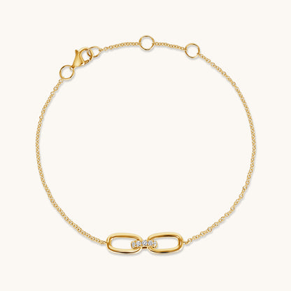 Interlocked Dainty Pave Diamond Bracelet - Happy Jewelers Fine Jewelry Lifetime Warranty