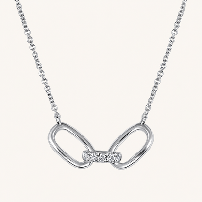 White Gold Interlocked Diamond Necklace