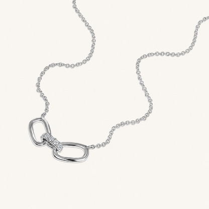 White Gold Interlocked Diamond Necklace