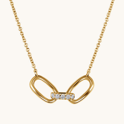 Yellow Gold Interlocked Diamond Necklace