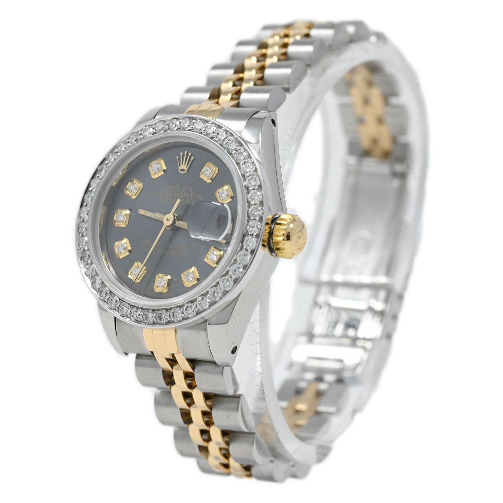 Rolex Ladies Datejust Yellow Gold & Stainless Steel Rhodium Diamond Dial Watch Reference# 69173 - Happy Jewelers Fine Jewelry Lifetime Warranty