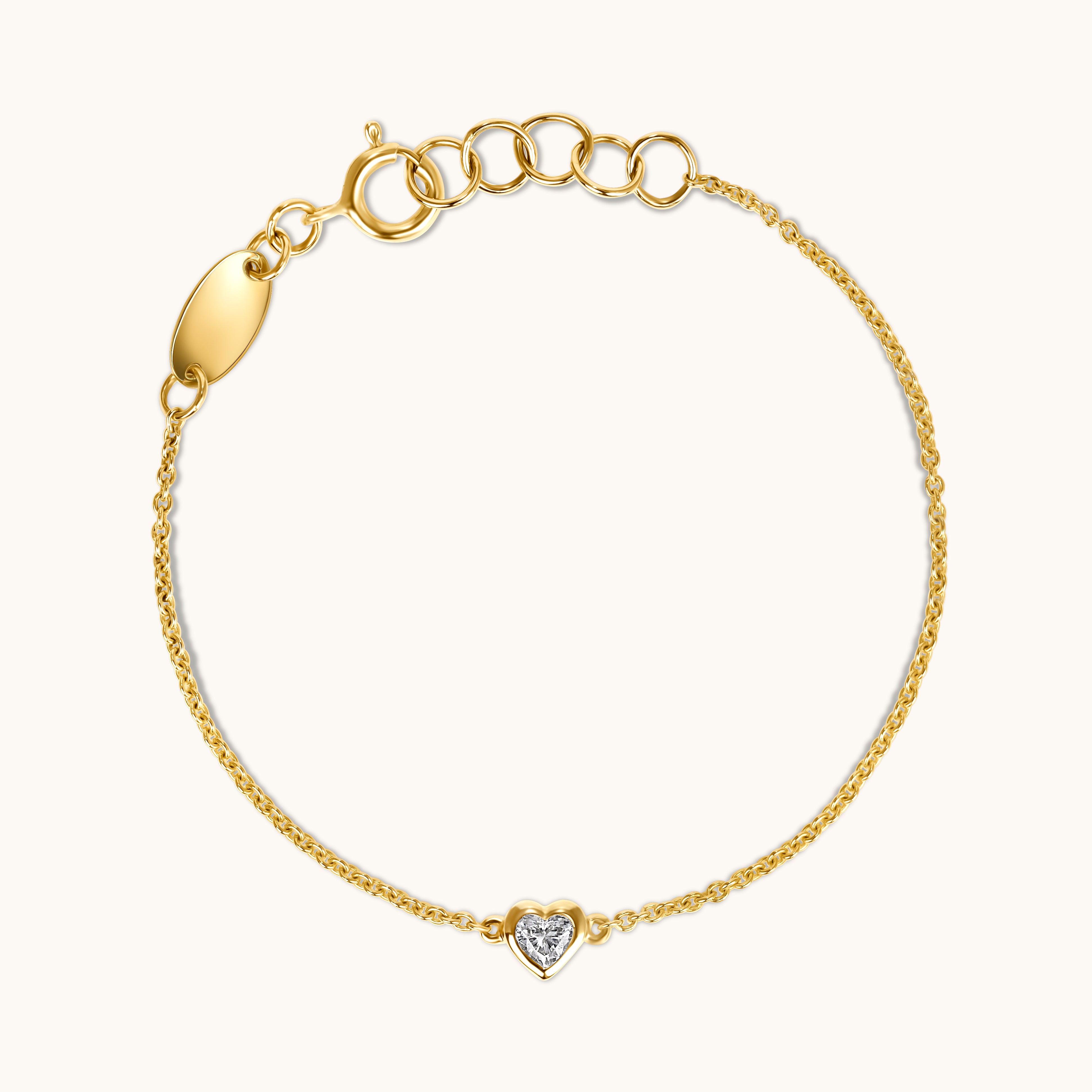 Kid's Heart Lab Diamond Bezel Bracelet - Happy Jewelers Fine Jewelry Lifetime Warranty