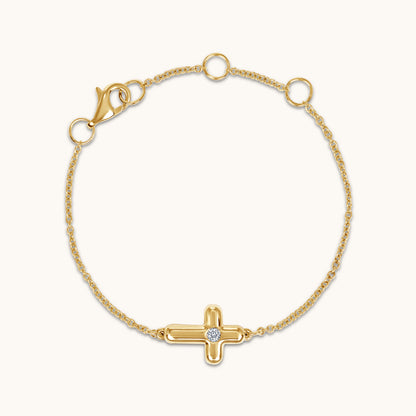 Kid's Bezzle Diamond Bubble Cross Bracelet - Happy Jewelers Fine Jewelry Lifetime Warranty