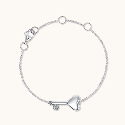 Kid's Bezzle Diamond Bubble Heart Key Bracelet - Happy Jewelers Fine Jewelry Lifetime Warranty