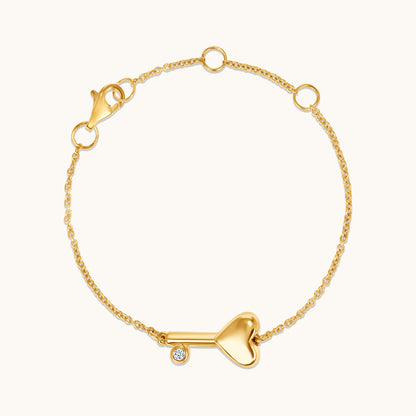 Kid's Bezzle Diamond Bubble Heart Key Bracelet - Happy Jewelers Fine Jewelry Lifetime Warranty
