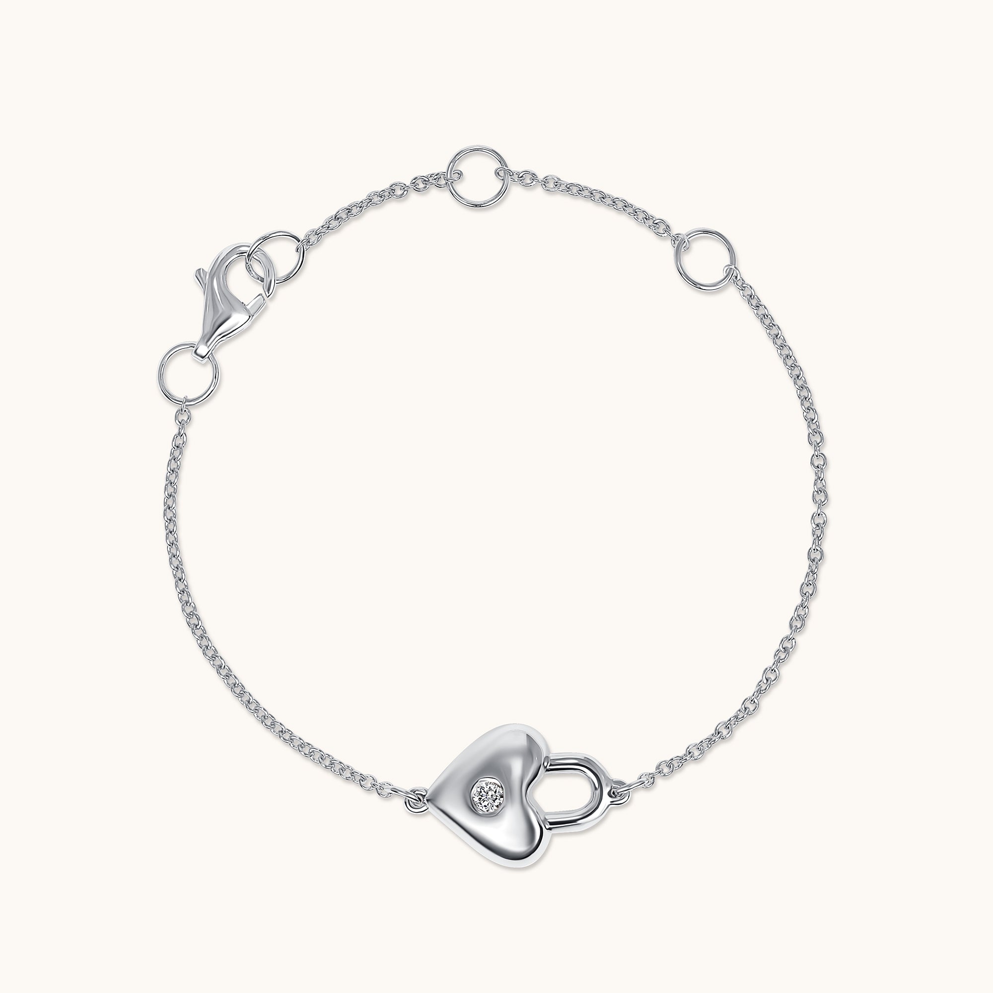 Kid's Diamond Heart Lock Bracelet – Happy Jewelers