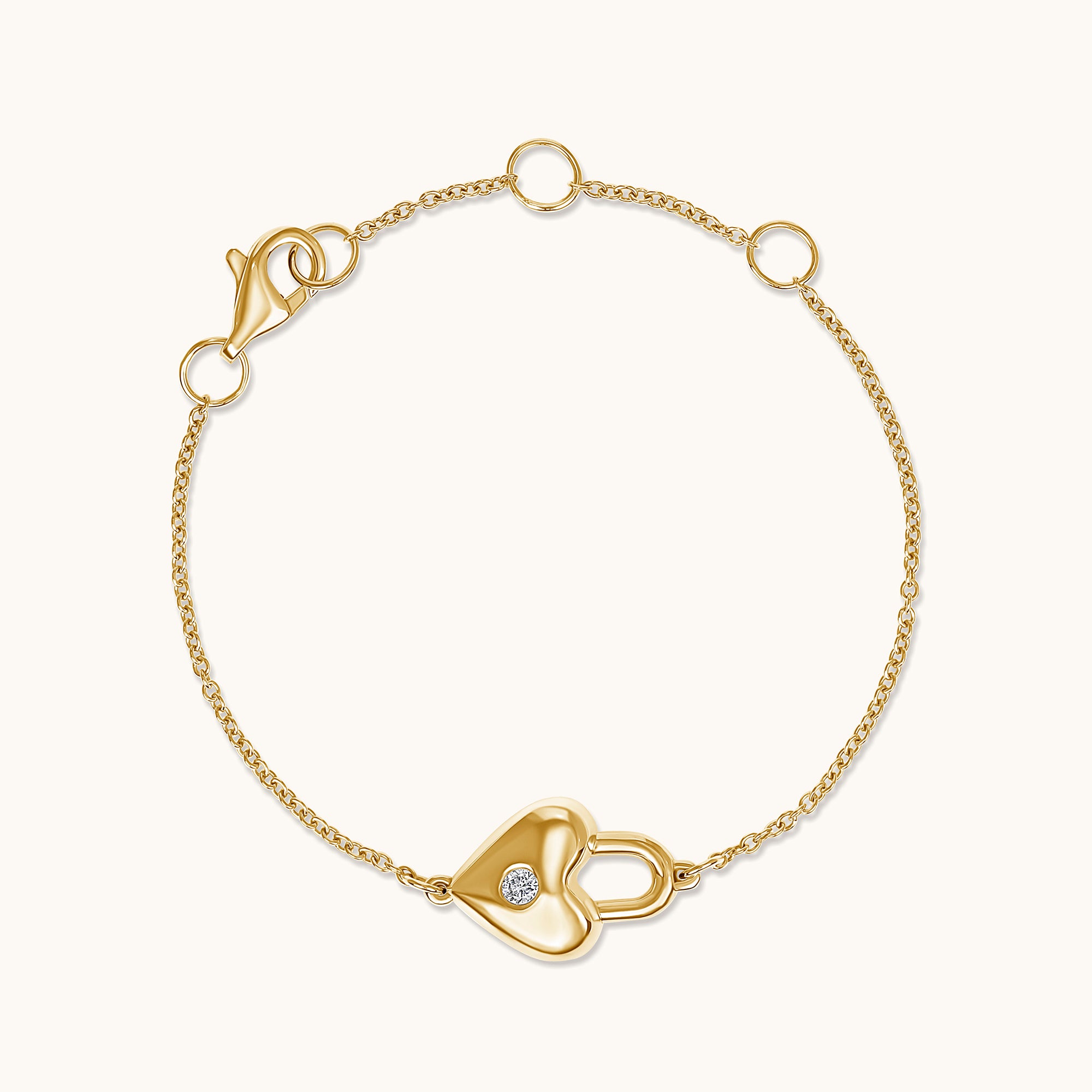Kid's Bezzle Diamond Heart Lock Bracelet - Happy Jewelers Fine Jewelry Lifetime Warranty