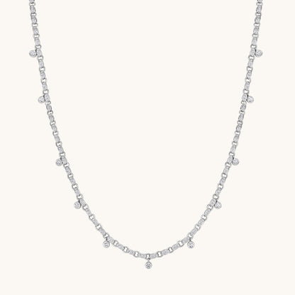 Lab Diamond Bezel Charm Necklace - Happy Jewelers Fine Jewelry Lifetime Warranty