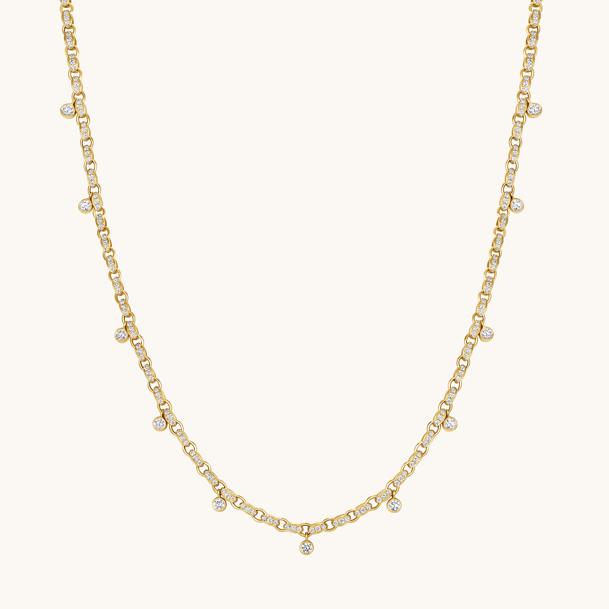 Lab Diamond Bezel Charm Necklace - Happy Jewelers Fine Jewelry Lifetime Warranty