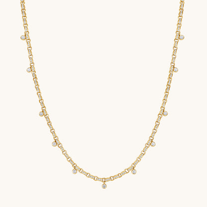 Lab Diamond Bezel Charm Necklace - Happy Jewelers Fine Jewelry Lifetime Warranty