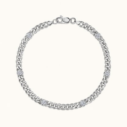 Lab Diamond Curb Chain Bracelet