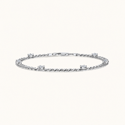 Lab Diamond Curb Chain Bracelet