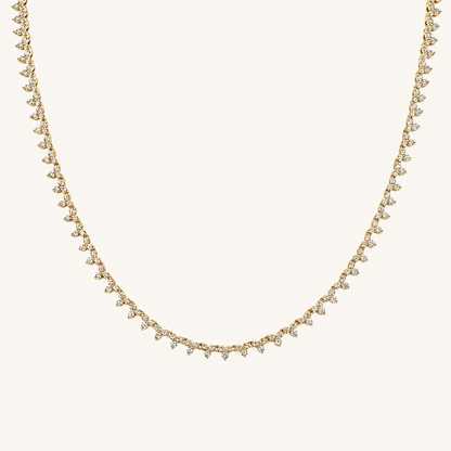 Lab Diamond Cluster Tennis Necklace