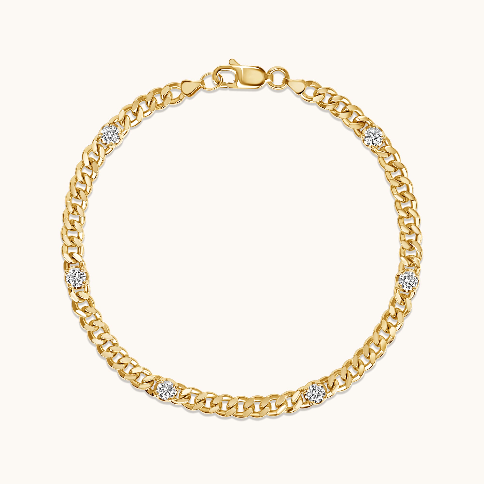 Lab Diamond Curb Chain Bracelet - Happy Jewelers Fine Jewelry Lifetime Warranty