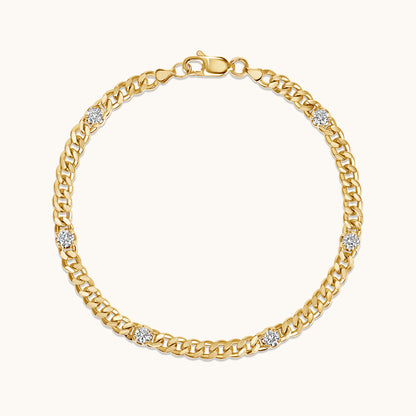 Lab Diamond Curb Chain Bracelet - Happy Jewelers Fine Jewelry Lifetime Warranty