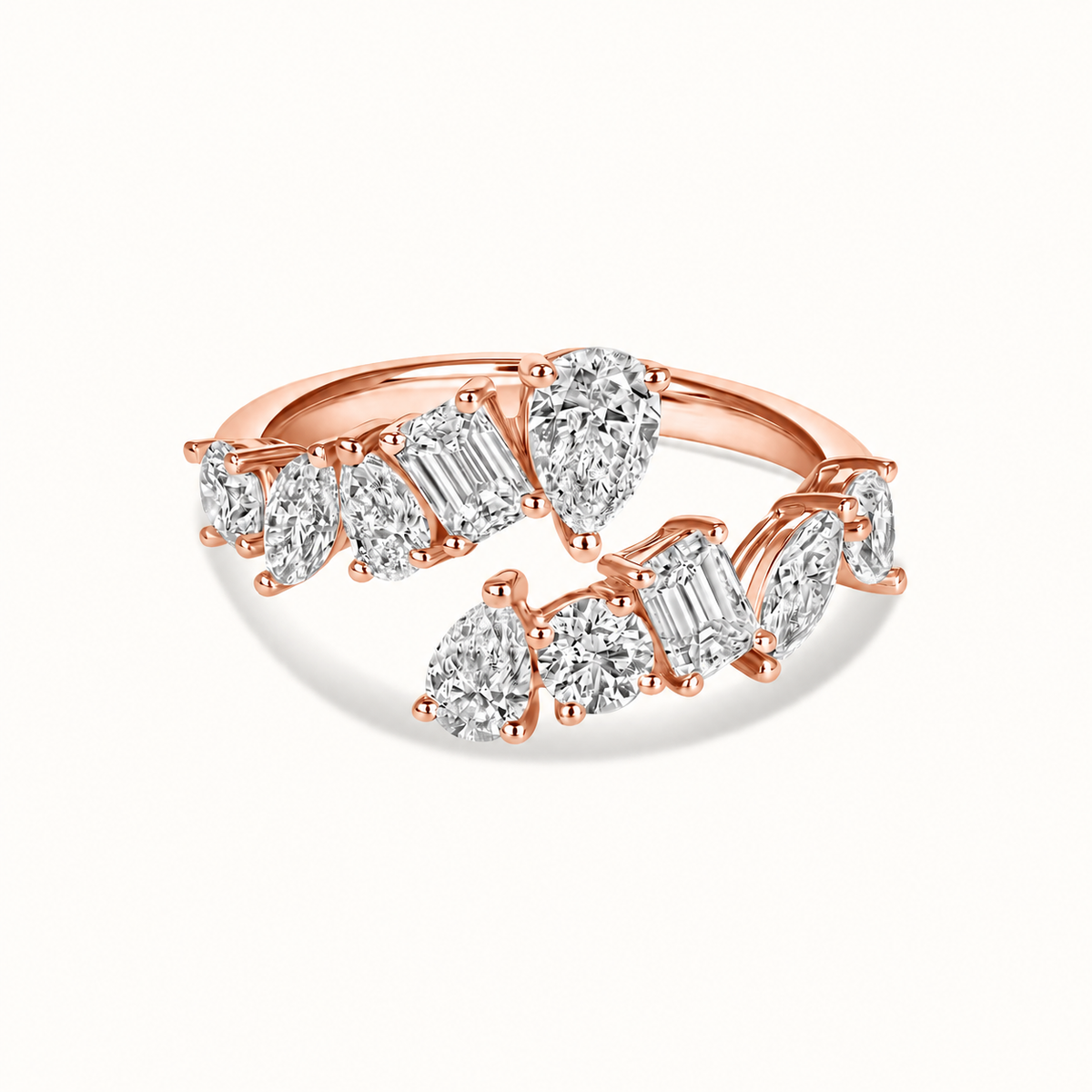 Large Multi-Diamond Open Cocktail Ring